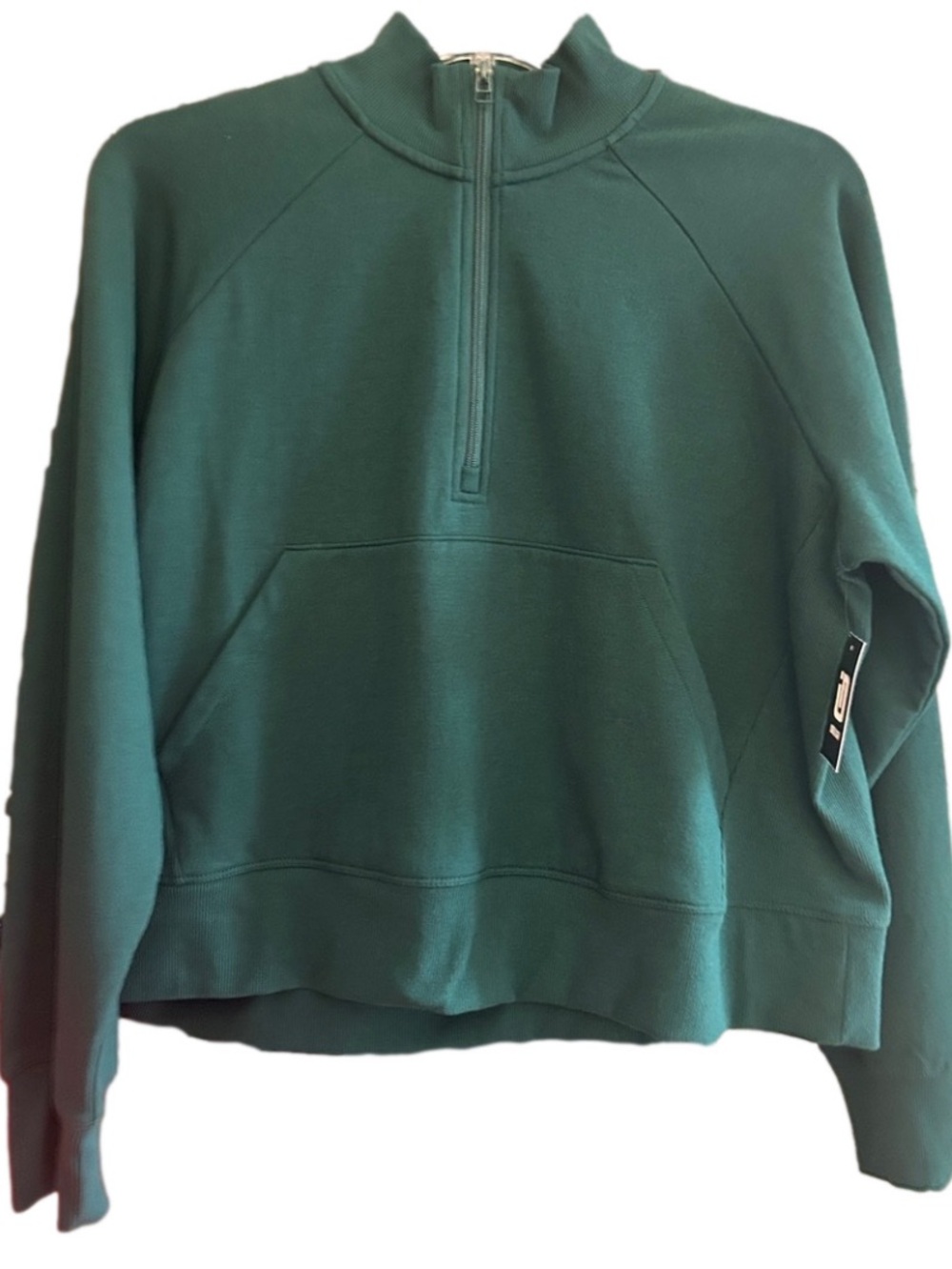 Ideology Quarter Zip Sweatshirt Kangaroo Pouch Dark Teal Forest Green Size Large